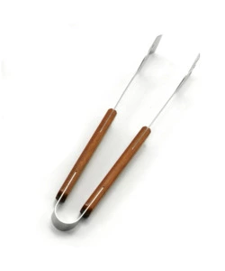 PINZA IN ACCIAIO INOX DA CM. 39 - CON MANICO IN LEGNO